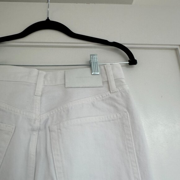 NWT Wardrobe NYC Denim Column Maxi Skirt White Sz 27 Back Center Slit - Picture 9 of 12